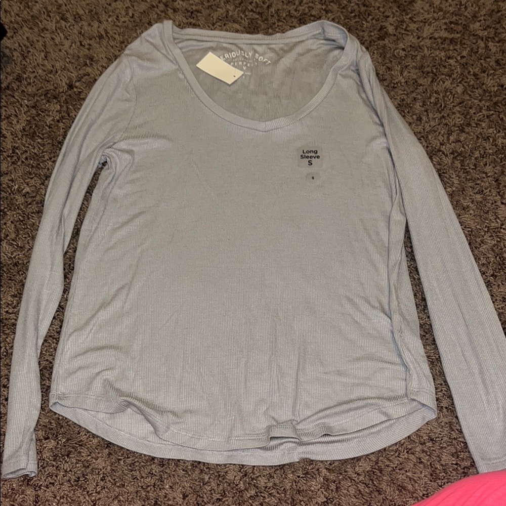 Women's Light Blue Long Sleeve Top